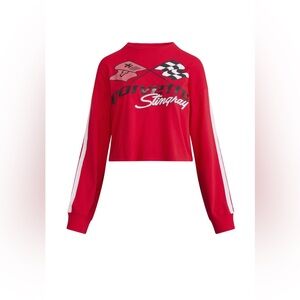 Women’s Red Corvette Stingray Cropped Shirt